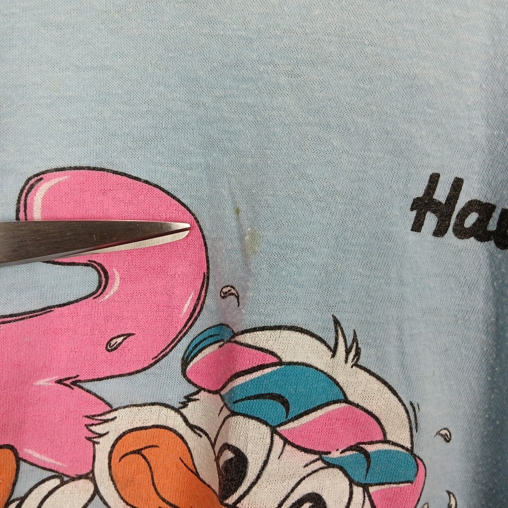 Super Shirt Tank Top Womens Large Light Blue Cotton Graphic Hawaii Duck - Picture 8 of 12